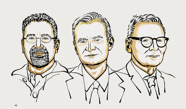 Daron Acemoglu, Simon Johnson and James A. Robinson, winners of the 2024 Nobel Prize in economics.