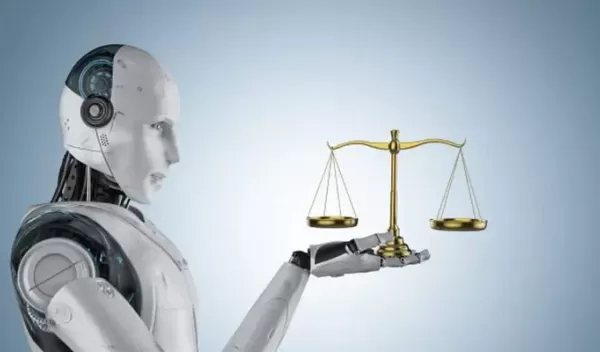 Robot holding scales