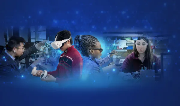 four students demonstrating ai  