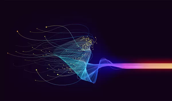 Abstract light and glow lines big data connection vector background