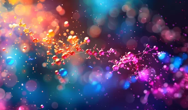 A captivating 3D showcasing the intricate process of absorption and emission spectra in molecular spectroscopy.