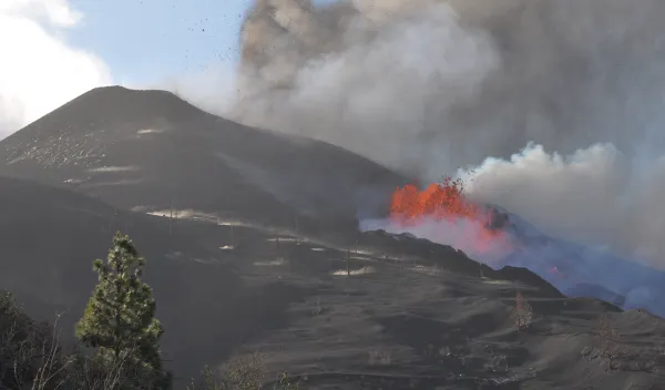 eruption of a volcano 