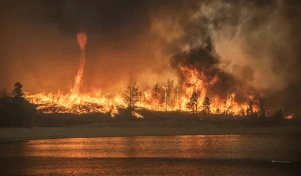 The East Troublesome Fire spawns a fire tornado as it approaches the Grand Lake area.