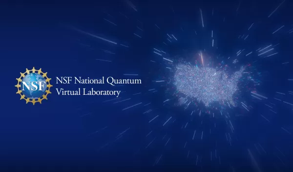 The words "NSF National Quantum Virtual Laboratory" next to a stylized map of the U.S.