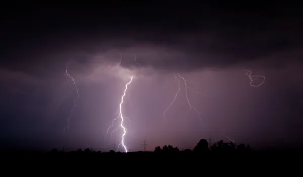lightning strike in the sky