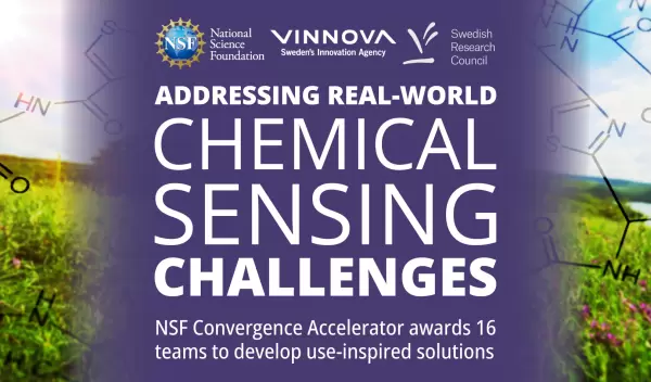 banner for addressing real world chemical sensing challenges with a landscape in the background
