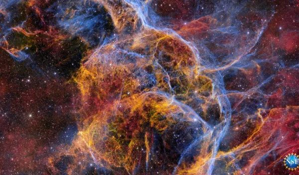 colorful web of wispy gas filaments