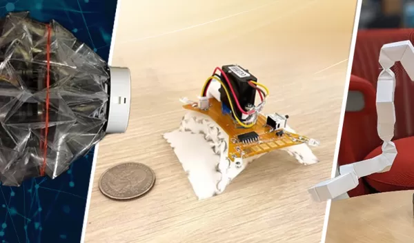 a collage of robotic origami