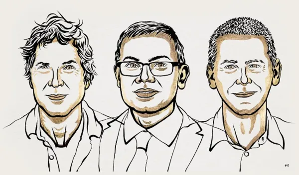 sketch portraits of three men