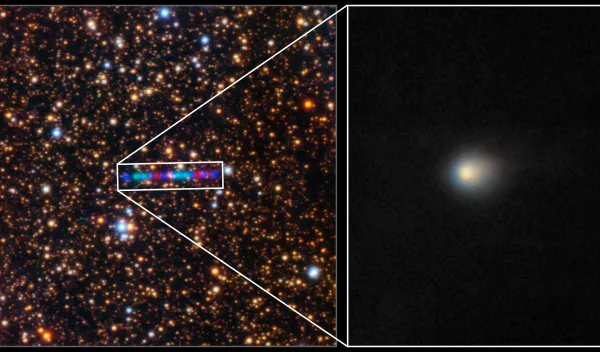 Comet 3I/ATLAS streaks across a dense star field