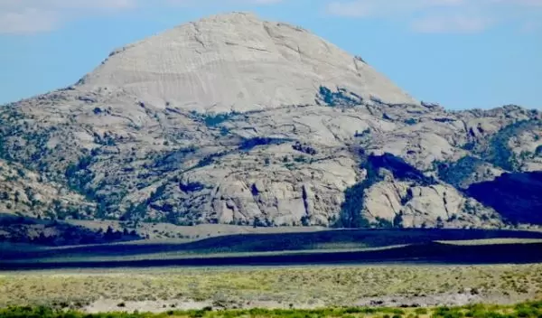 Lankin Dome, one of the research sites, from the south along the Sweetwater River in Wyoming.