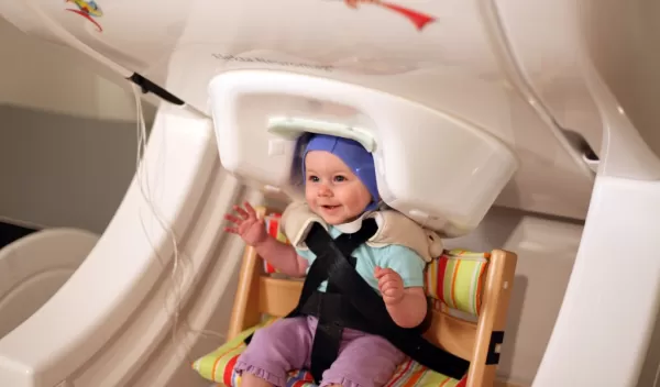 Baby in brain scanner