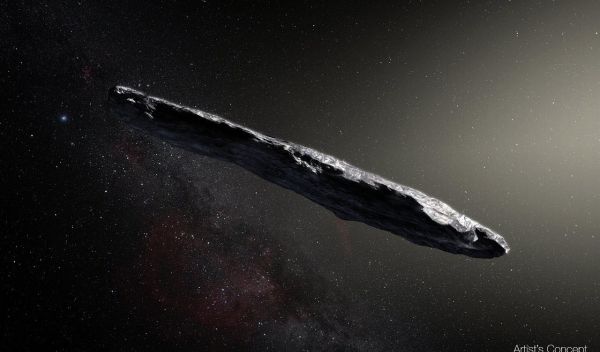 Artist's conception of interstellar object 'Oumuamua
