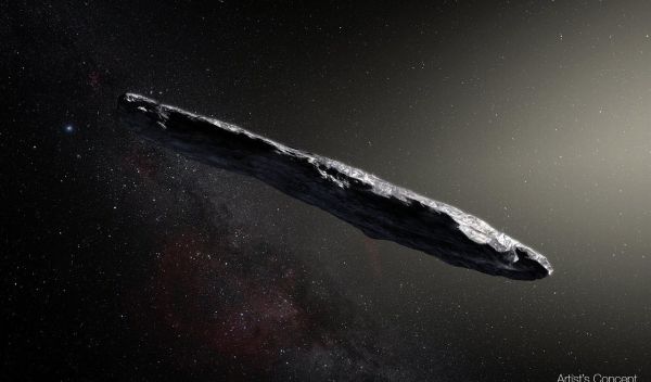 Artist's conception of interstellar object 'Oumuamua