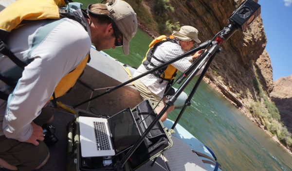educators shooting video for virtual field trip to Grand Canyon