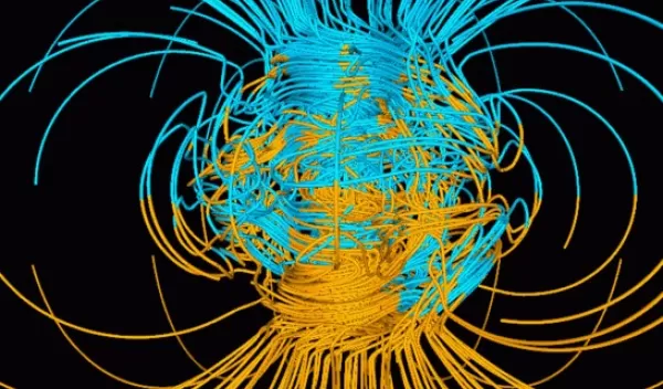 A model of patterns in Earth's inner core and outer magnetic field