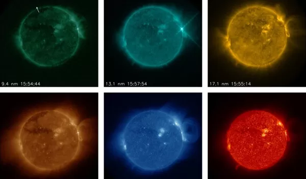 The imager on the GOES-R series satellites collects data corresponding to different temperatures.