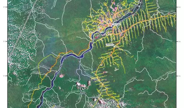 Map illustrating forest fragmentation.