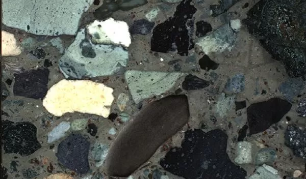 portion of the drilled cores from the rocks