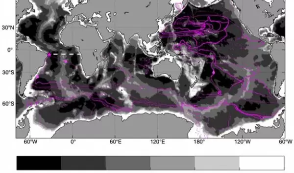 trajectory of one parcel taking the