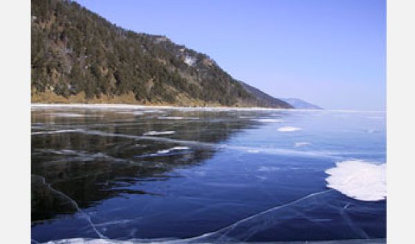 Photo of winter ice on Lake Baikal