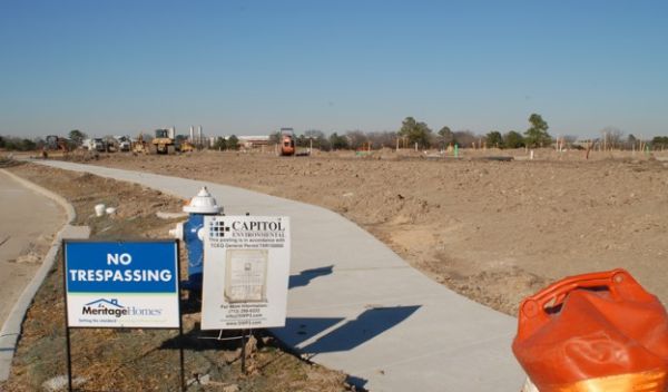 A construction site in early stages of development.