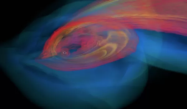 computer simulation showing the rapid formation of an accretion disk