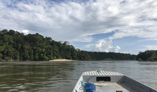 A boat over water