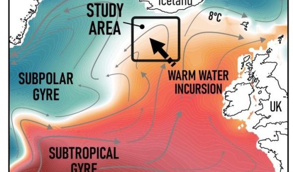 schematic showing the surface circulation of the North Atlantic