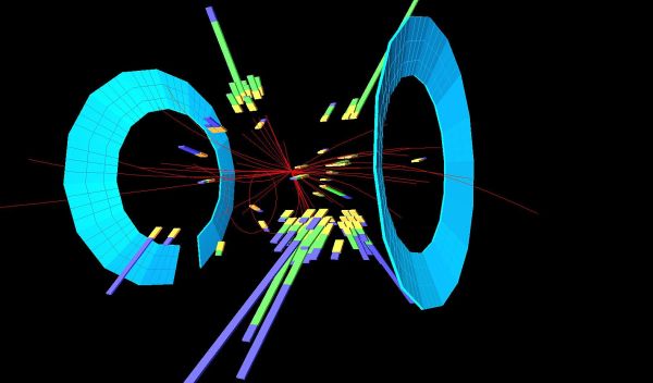 the collision of a proton and antiproton.