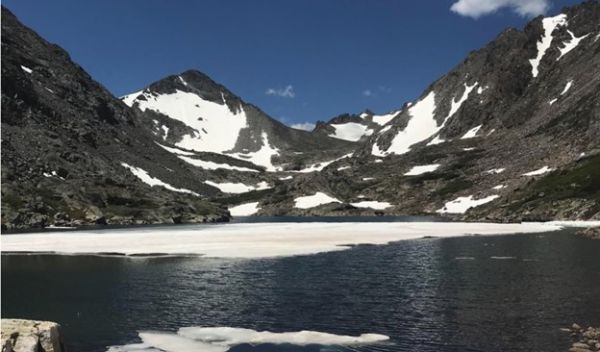 Lake ice cover in Green Lakes Valley, Colorado
