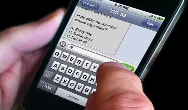 smartphone being held