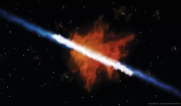 Galaxy emitting exhaust