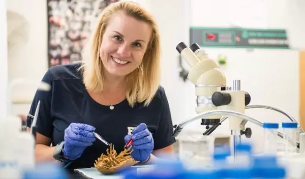 Heather Bracken-Grissom working in a lab