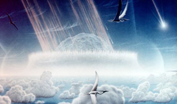 artist's depiction of the asteroid impact