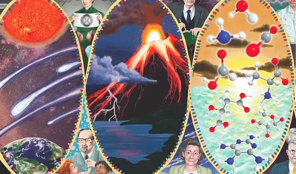 mural on the origins of life