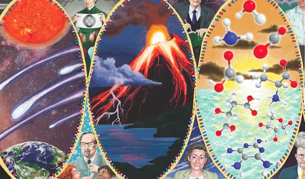 mural on the origins of life