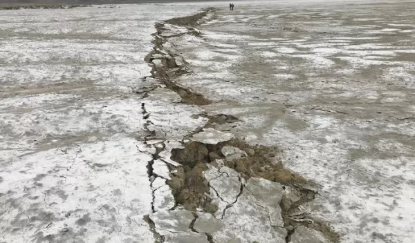A ruptured fault in Searles Valley, California, after the 2019 Ridgecrest earthquakes.