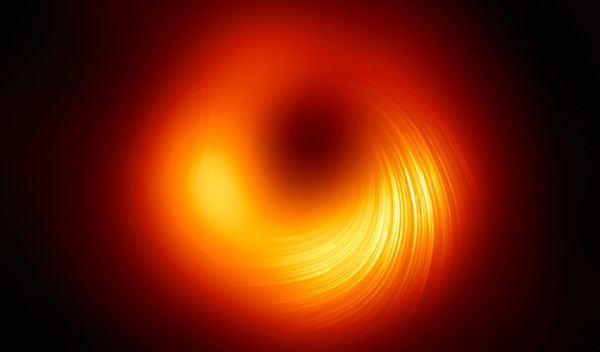 view of the M87* supermassive black hole in polarised light