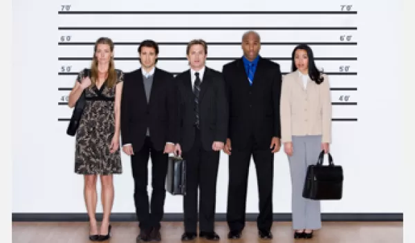 Photo showing a lineup of potential perpetrators.