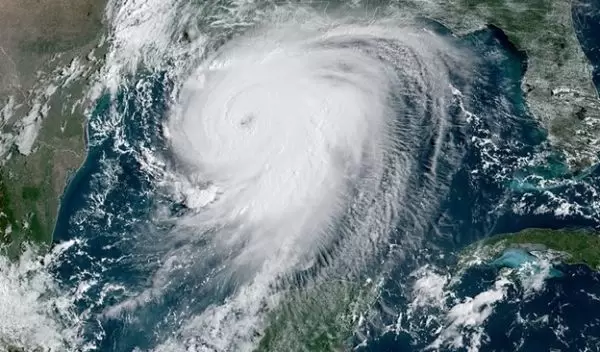 Hurricane Laura as it approached Texas and Louisiana