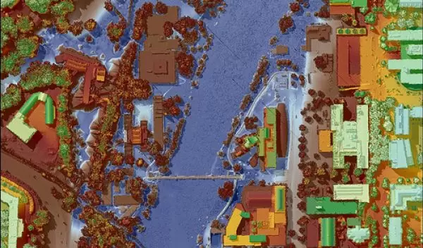 flood inundation of the Iowa River on the University of Iowa Arts Campus.