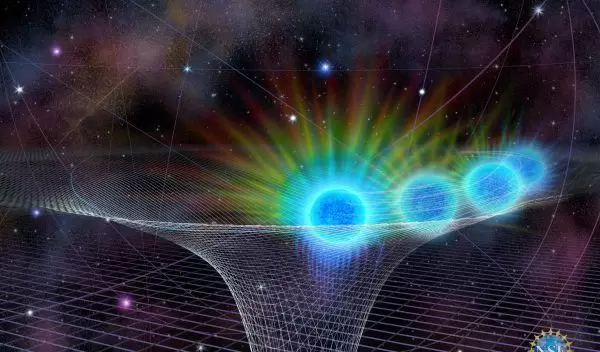 star known as S0-2 (the blue and green object in this artist's rendering)