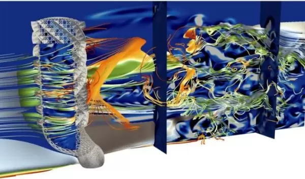 Hydrodynamic field inside and outside the skeletal structure of the Euplectella aspergillum glass sponge.