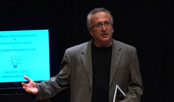 Photo of Lev Gonick during a presentation