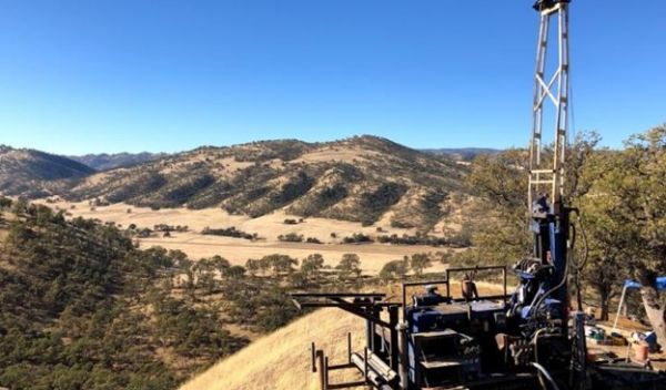 a research drilling rig on a hill slope