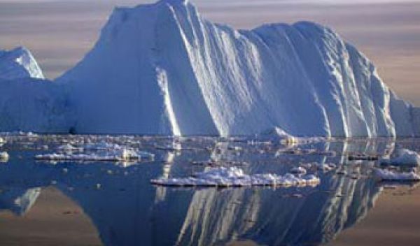 Photo of iceberg and its reflection