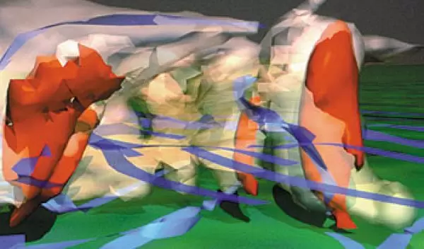 three-dimensional model of a thunderstorm