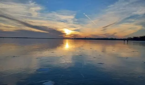 a frozen lake