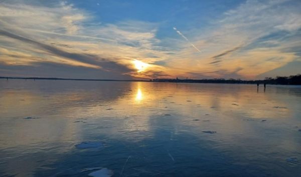 a frozen lake
